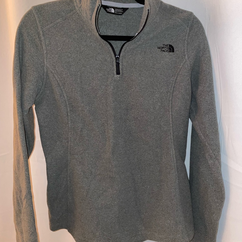 North Face grey fleece quarter zip pullover WOMENS SIZE SMALL